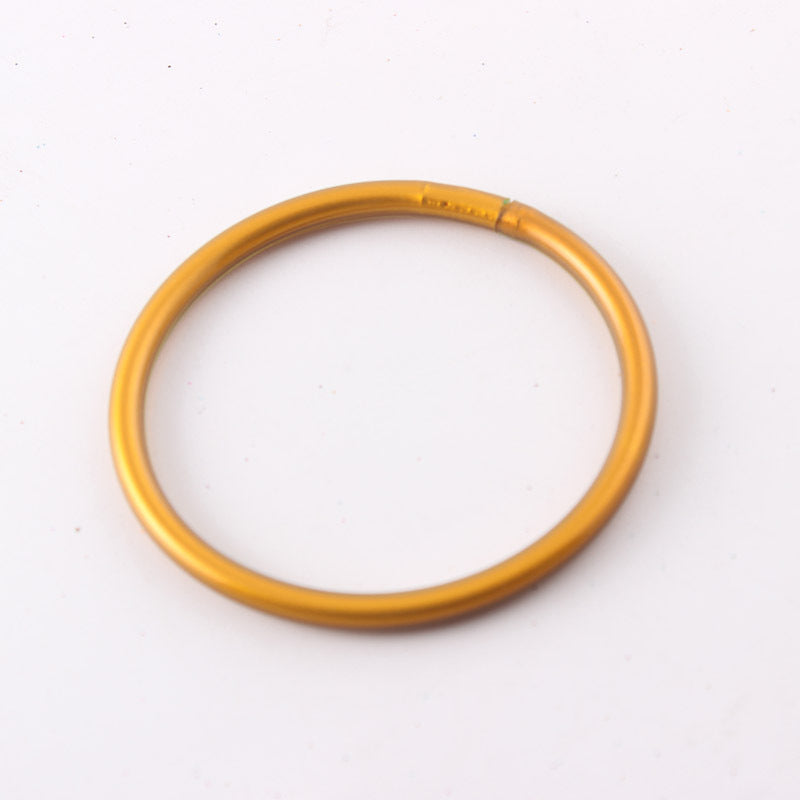 Simple Style Solid Color Silicone Women's Bangle with Gold Foil Accents