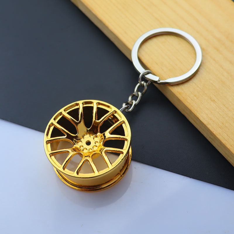 Simple Style Car Wheel Metal Keychain with Automotive Tool Charms