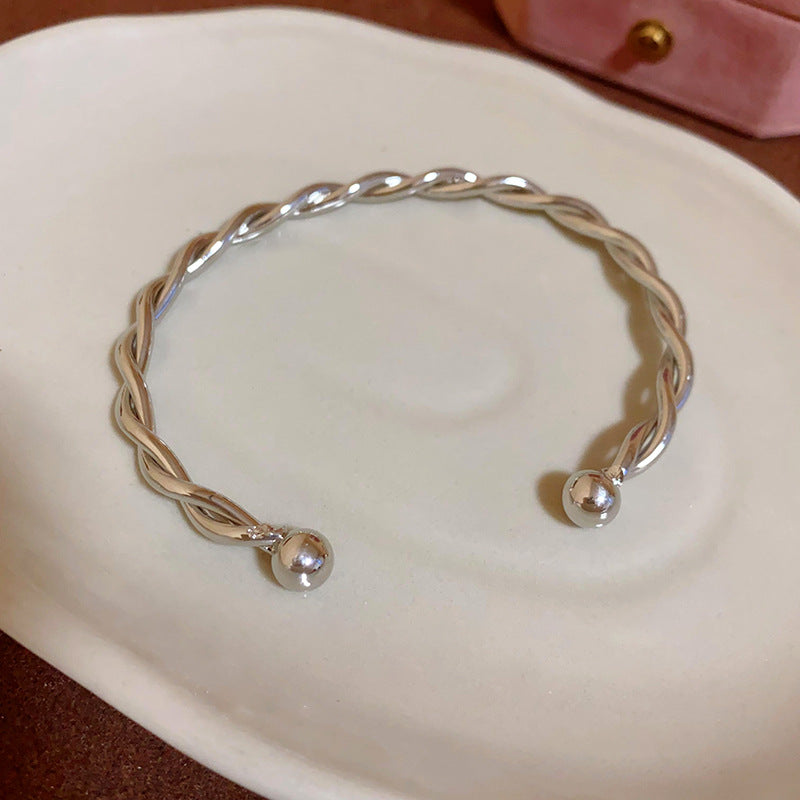 Simple Style Solid Color Alloy Wholesale Bangle