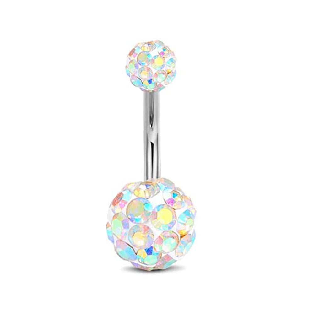 Fashion Geometric Stainless Steel Plating Zircon Belly Ring 5 Pieces