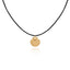 18K Gold Plated Stainless Steel Scallop Pendant Necklace with Leather Rope - Marine Style