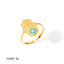 18K Gold Plated Evil Eye Stainless Steel Open Ring