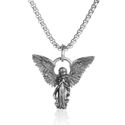 Casual Angel Wings Stainless Steel Unisex Pendant Necklace