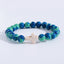 Unisex Retro Cross Beaded Bracelet with Colorful 8mm Artificial Crystal Beads