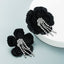 Exaggerated Alloy Diamond Flower Tassel Earrings for Women