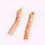 Simple Style Square Copper Earrings Tassel Zircon Copper Earrings