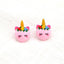 Korean Fashion Pink Resin Cartoon Unicorn Earrings