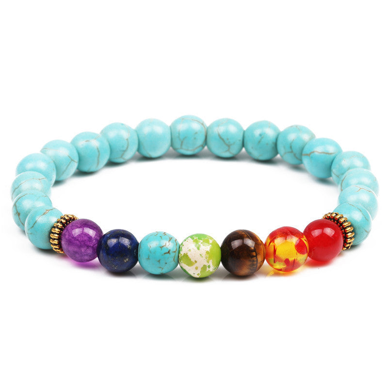 Fashion Multicolor Lava Stone & White Agate Beaded Bracelets