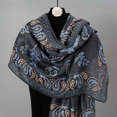 Women's Retro Style Cotton and Linen Scarf - Fashionable and Warm Shawl