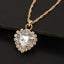 Fashion Full Diamond Glass Heart Necklace