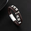 Punk Stainless Steel PU Leather Braided Magnetic Clasp Men's Bracelet