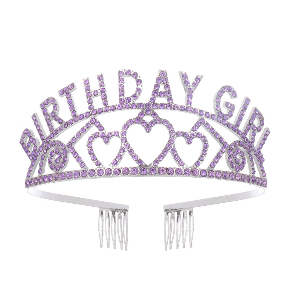 Women's Classic Crown Alloy Hair Band and Sparkling Diamond Party Headband Set