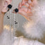 Simple Butterfly Zircon Asymmetric Tassel Clip-On Earrings