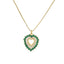 Devil's Eye Heart Shaped Zircon Pendant Necklace in Gold Plated Copper