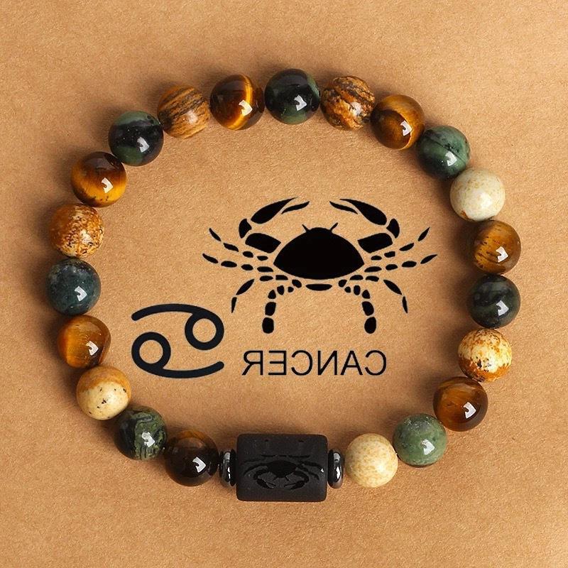 Casual Constellation Natural Stone Beaded Bracelets with Tiger Eye and Picture Stone