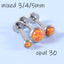 18K Gold Plated Opal Lip and Ear Stud Set - Stainless Steel