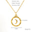 18K Gold Plated Stainless Steel Moon Pendant Necklace - Trendy Minimalist Design