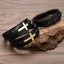 Hip-hop Roman Cross Stainless Steel Multi-layer Braided Leather Men's Bracelet