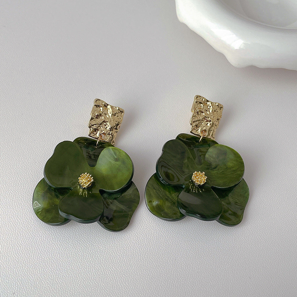 1 Pair Basic Modern Style Classic Style Flower Stoving Varnish Arylic Copper Drop Earrings