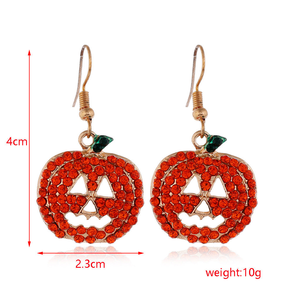 Halloween Skull Spider Pumpkin Alloy Earrings Set