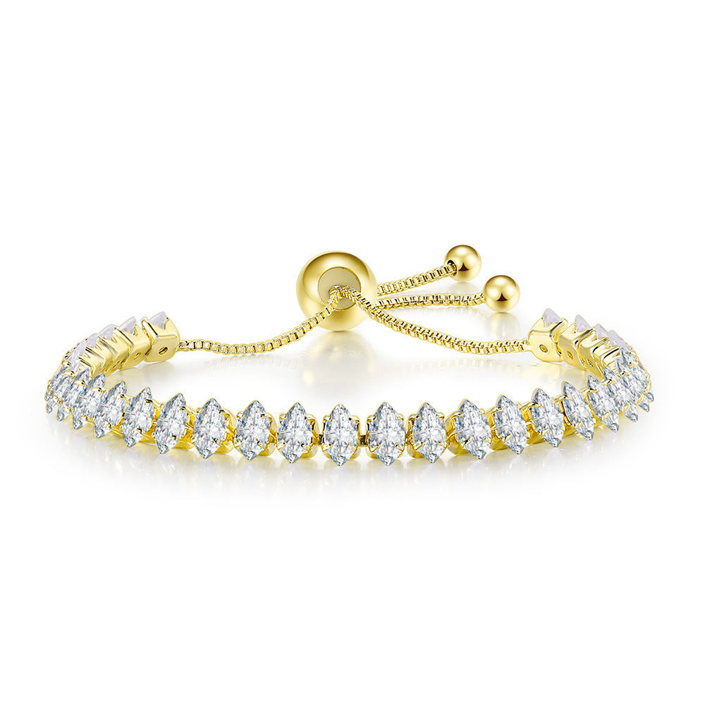 Fashion Marquise Crystal Adjustable Tennis Bracelet