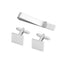 Simple Solid Color Titanium Steel Men's Cufflinks and Tie Clip Set