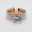 Glamorous Rhinestone Titanium Steel Couple Rings in Rose Gold