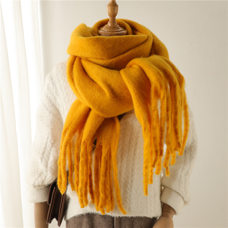 Mohair Scarf Unisex Winter Warm Long Fringe Shawl