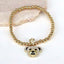 Retro Bear Zircon Inlay Gold Plated Pearl Bracelet