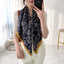 Women's Vintage Style Square Twill Silk Scarf