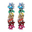 Retro Bohemian Gradient Rhinestone Gemstone Women's Drop Earrings