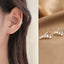 Silver Zircon Key Lock Open Ring & Tassel Ear Cuff Set