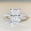 Basic Luxurious Square Sterling Silver Moissanite Ring 4 Carat D Color Radiant Cut 925 Silver with PT950 Gold Plating