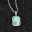 Hip-hop Square Zircon Gemstone Pendant Necklace