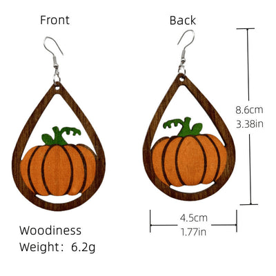 Ethnic Style Water Droplet Wood Earrings for Halloween