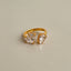 Wholesale 18k Gold Plated Titanium Steel Zircon Open Ring