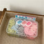 Cartoon Multicolor Elastic Hair Bands in Cream Box - 100 Pieces