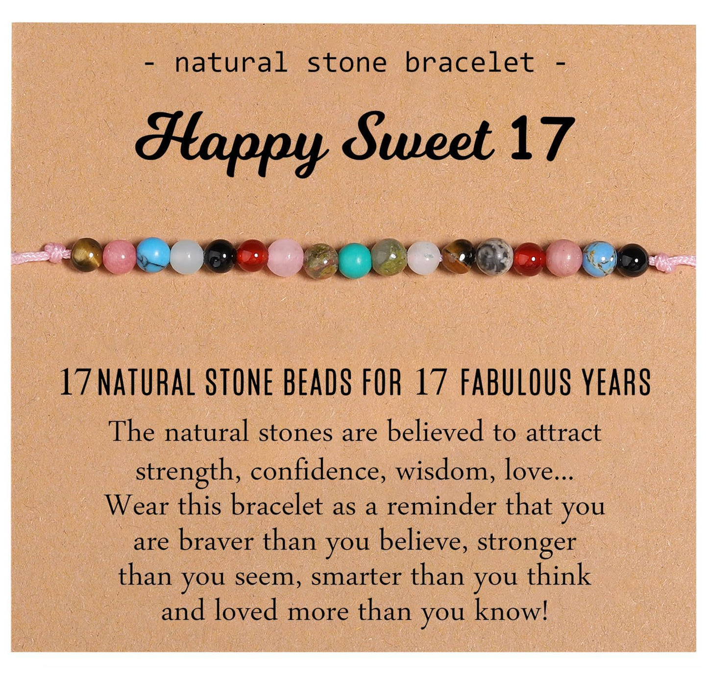 Simple Style Classic Circle Natural Stone Bracelets for Women - Candy Color Birthday Gift Bracelet