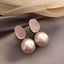 Elegant Pink Pearl Drop Earrings - Chic French Style Jewelry