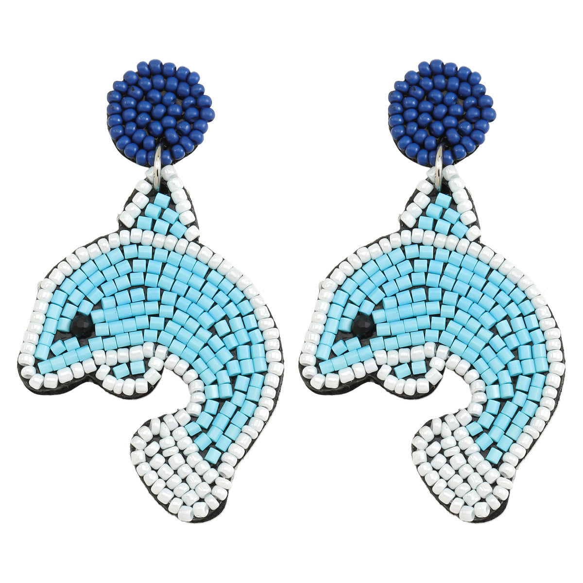 Pair of Cute Flower & Ocean-Themed Beaded Tassel Drop Earrings