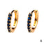 Rainbow Colorful Zircon Hoop Earrings 18k Gold Plated Copper