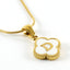 Clover Shell Letter Pendant Gold Plated Stainless Steel Snake Chain Necklace