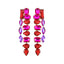 1 Pair Elegant Zircon Water Drop and Colorful Gemstone Tassel Earrings