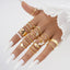 Simple Insect Heart Shape Rhinestone and Pearl Geometric Ring Set - 21 Pieces