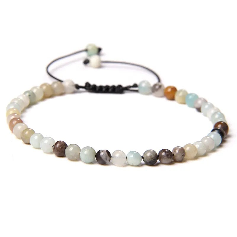 Casual Natural Agate Stone Adjustable Knitting Bracelet