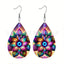 Bohemian African Style PU Leather & Acrylic Water Drop Earrings