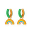 Multicolor Rainbow Pendant Earrings