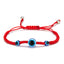 Evil Eye Turtle Bead Unisex Bracelet with Red and Black Braided Rope