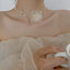 Elegant Women's Pearl Flower Choker Necklace