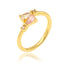 18K Gold Plated Geometric Pearl Zircon Open Ring